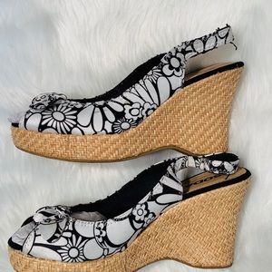 Espadrille Black &White wedges